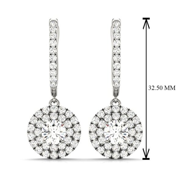 💞  925 Silver Round Plated CZ Drop Earrings for Women, FB16FA1121 - Picture 5 of 5